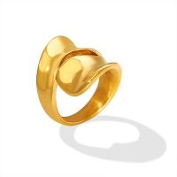 Titanium Steel Finger Ring, plated, for woman, golden, 22mm, Sold By PC