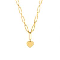 Titanium Steel Sweater Necklace, with 4cm extender chain, Heart, Vacuum Ion Plating, for woman, golden, 20x20mm, Length:Approx 64 cm, Sold By PC