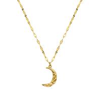 Titanstahl Halskette, mit Verlängerungskettchen von 5cm, Mond, für Frau, keine, 12x20mm, Länge ca. 40 cm, verkauft von PC