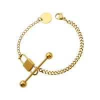 Titanium Steel Bracelet & Bangle Vacuum Ion Plating & for woman golden  Sold By PC