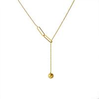 Titanstahl Halskette, mit Verlängerungskettchen von 5cm, für Frau, goldfarben, 7mm, Länge:ca. 45 cm, verkauft von PC