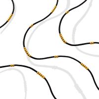 Titanstahl Halskette, mit Nylon Polypropylen, mit Verlängerungskettchen von 5cm, für Frau, schwarz, 4mm, Länge ca. 40 cm, verkauft von PC