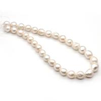 Cultured Baroque Freshwater Pearl Beads, Round, polished, DIY, white, 11-12mm, Length:Approx 14.96 Inch, Sold By PC