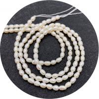Cultured Rice Freshwater Pearl Beads, polished, DIY & different size for choice, white, Sold Per Approx 14.96 Inch Strand