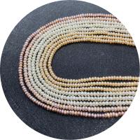 Cultured Button Freshwater Pearl Beads Flat Round polished DIY 3-4mm Sold Per Approx 14.96 Inch Strand