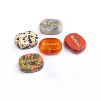 misto de pedras semi-preciosas enfeites, elipse, estufagem de verniz, materiais diferentes para a escolha, Mais cores pare escolha, 20x25mm, vendido por PC