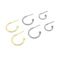 Stainless Steel Earring Stud Component 304 Stainless Steel Galvanic plating fashion jewelry & DIY & Unisex & machine polishing Sold By PC