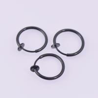 304 Edelstahl Ohrring Clip, Modeschmuck & DIY & unisex & verschiedene Größen vorhanden, schwarz, 13mm, verkauft von PC