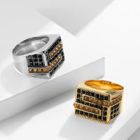 Rhinestone-Edelstahl -Finger-Ring, 304 Edelstahl, plattiert, Modeschmuck & poliert & unisex & verschiedene Größen vorhanden & mit Strass, keine, verkauft von PC
