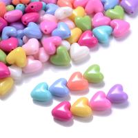 Akril nakit Beads, Srce, možete DIY, više boja za izbor, 10x11mm, Približno 50računala/Torba, Prodano By Torba