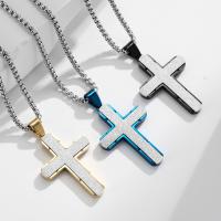 Stainless Steel Jewelry Necklace, 316L Stainless Steel, Cross, fashion jewelry & different styles for choice & for man, more colors for choice, 29x44mm, Length:Approx 19.86 Inch, Sold By PC