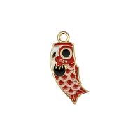 Zinc Alloy Enamel Pendants Fish gold color plated DIY nickel lead & cadmium free Sold By PC