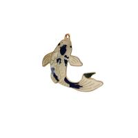Zinc Alloy Enamel Pendants Fish gold color plated DIY nickel lead & cadmium free Sold By PC