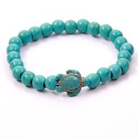 Gemstone Bracelets Natural Stone with Elastic Thread Turtle fashion jewelry & Unisex Length 18.5 cm Sold By PC