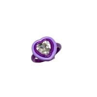 Resin Finger Ring, with Crystal, Heart, fashion jewelry & for woman, more colors for choice, nickel, lead & cadmium free, 20x14mm, Sold By PC