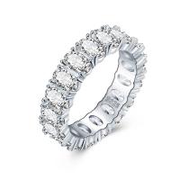 Vještački dijamant Ring Finger, Mesing, Krug, srebrne boje pozlaćen, modni nakit & različite veličine za izbor & s Rhinestone, srebro, nikal, olovo i kadmij besplatno, Prodano By PC