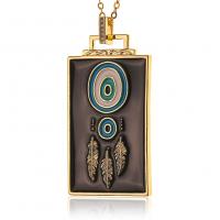 Evil Eye Jewelry Necklace Brass Square gold color plated for woman & enamel Length Approx 17.7 Inch Sold By PC
