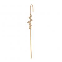 Trendy ear cuffs, Messing, gold plated, meer maten voor de keuze & micro pave zirconia & voor vrouw, 74mm, Verkocht door PC