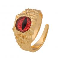 Evil Eye Jewelry Finger Ring, Brass, gold color plated, Unisex & enamel, more colors for choice, 22mm, Sold By PC