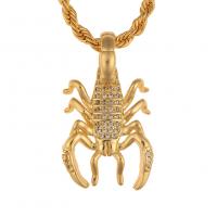 Cubic Zircon Micro Pave Brass Necklace Scorpion gold color plated micro pave cubic zirconia & for woman Sold By PC