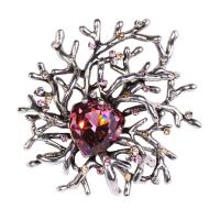 Crystal Brooch Zinc Alloy with Czech Rhinestone & Crystal Snowflake plated for woman & with rhinestone & blacken nickel lead & cadmium free Sold By Lot