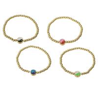 Bracelets en laiton, Placage de couleur d'or, Tai Ji & pour femme & émail, plus de couleurs à choisir, Longueur:Environ 6.6 pouce, Vendu par PC