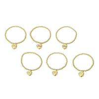 Bracelet cubique en laiton zircon pavent, coeur, Placage de couleur d'or, pavé de micro zircon & pour femme & émail, plus de couleurs à choisir, Longueur:Environ 6.6 pouce, Vendu par PC