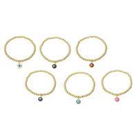 Evil Eye Jewelry Bracelet, Brass, gold color plated, for woman & enamel, more colors for choice, Length:Approx 6.6 Inch, Sold By PC