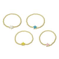 Brass Bracelet & Bangle, Star, gold color plated, for woman & enamel, more colors for choice, Length:Approx 6.6 Inch, Sold By PC