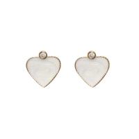 Zinc Alloy Stud Earring Heart fashion jewelry & for woman & with rhinestone nickel lead & cadmium free Sold By Pair