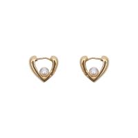 Zinc Alloy Lever Back Earring with Plastic Pearl plated fashion jewelry & for woman nickel lead & cadmium free Sold By Pair