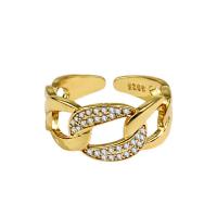 Brass Finger Ring plated fashion jewelry & for woman & with rhinestone nickel lead & cadmium free 1.8-2cm Sold By PC