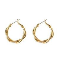 Brass Hoop Earring, gold color plated, fashion jewelry & for woman, nickel, lead & cadmium free, 31x27mm, Sold By Pair