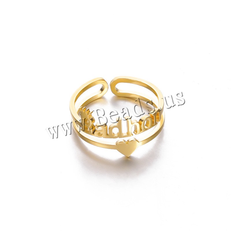 304 Stainless Steel Otevřít prst prsten, módní šperky & unisex, více barev na výběr, 1.8-2cm, Prodáno By PC