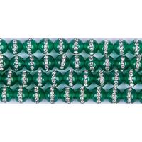 Naturlig grøn agat perler, du kan DIY & med rhinestone, grøn, Solgt Per Ca. 38 cm Strand