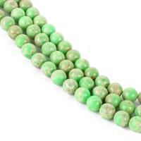 Impression Jasper Beads, Round, DIY, green, Sold Per Approx 38 cm Strand