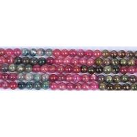 Turmalin Perle, rund, DIY, gemischte Farben, verkauft per ca. 38 cm Strang