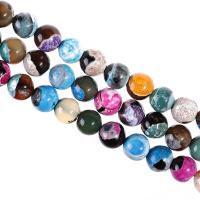 Fire Agate Beads, Round, DIY, mixed colors, Sold Per Approx 38 cm Strand