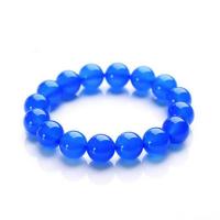 Blue Agate Bracelet, Unisex & anti-fatigue, blue, Length:Approx 21 cm, Sold By PC