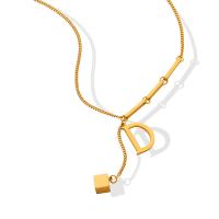 Titanstahl Halskette, Titan Stahl Karabinerverschluss, für Frau, goldfarben, Länge 45 cm, verkauft von PC