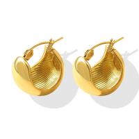 Titanstahl Hebel Rückseiten Ohrring, Titan Hebel Rückseiten Ohrring Haken, plattiert, für Frau, goldfarben, 19mm, verkauft von Paar