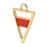 Zinc Alloy Enamel Pendants Triangle gold color plated Unisex mixed colors nickel lead & cadmium free Approx 2mm Approx Sold By Bag