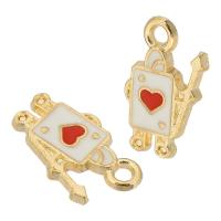 Zinc Alloy Enamel Pendants gold color plated Unisex white nickel lead & cadmium free Approx 2mm Approx Sold By Bag
