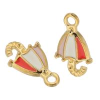 Zinc Alloy Enamel Pendants gold color plated Unisex mixed colors nickel lead & cadmium free Approx 2mm Approx Sold By Bag