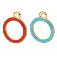 Tibetan Style Enamel Pendants, Donut, gold color plated, Unisex, more colors for choice, nickel, lead & cadmium free, 13x16x2mm, Hole:Approx 2mm, Approx 500PCs/Bag, Sold By Bag