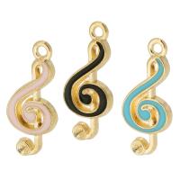 Tibetan Style Enamel Pendants, Music Note, gold color plated, Unisex, more colors for choice, nickel, lead & cadmium free, 10x22x2mm, Hole:Approx 2mm, Approx 500PCs/Bag, Sold By Bag
