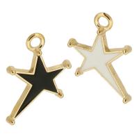 Tibetan Style Enamel Pendants, Star, gold color plated, Unisex, more colors for choice, nickel, lead & cadmium free, 15x22x2.50mm, Hole:Approx 2mm, Approx 500PCs/Bag, Sold By Bag