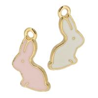 Zinc Alloy Enamel Pendants Rabbit gold color plated Unisex nickel lead & cadmium free Approx 2mm Approx Sold By Bag