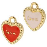 Tibetan Style Enamel Pendants, Heart, gold color plated, Unisex, more colors for choice, nickel, lead & cadmium free, 13x16x3mm, Hole:Approx 2.5mm, Approx 500PCs/Bag, Sold By Bag