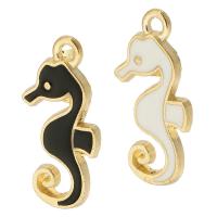 Zinc Alloy Enamel Pendants Seahorse gold color plated Unisex nickel lead & cadmium free Approx 2mm Approx Sold By Bag